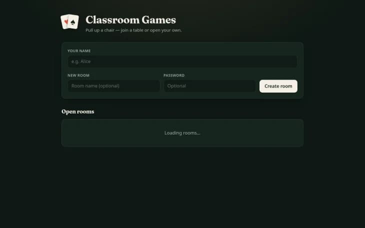 Classroom Games (vibecoded)